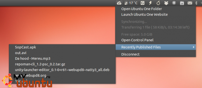 ubuntu one indicator