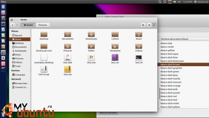 Темы и иконки Rave-X Colors для Ubuntu/Linux Mint