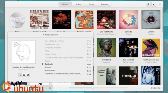 Music, музыкальный плеер GNOME, получает новые возможности
