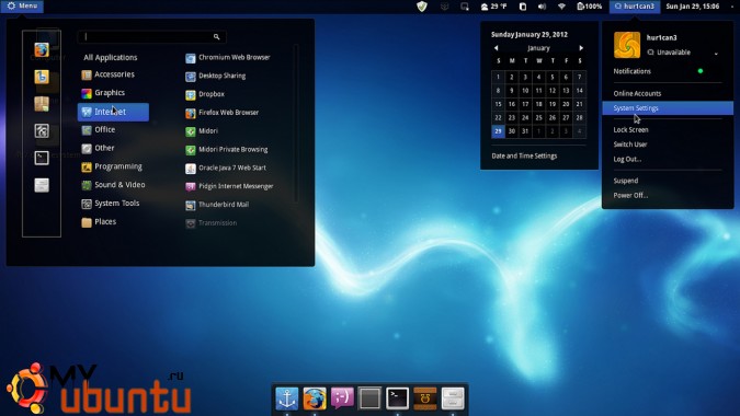 Устанавливаем тему Minty Blue в Gnome Shell на Ubuntu 12.04/11.10/Linux Mint 12/Fedora