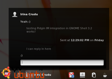 Нативные оповещения Gnome Shell для Pidgin