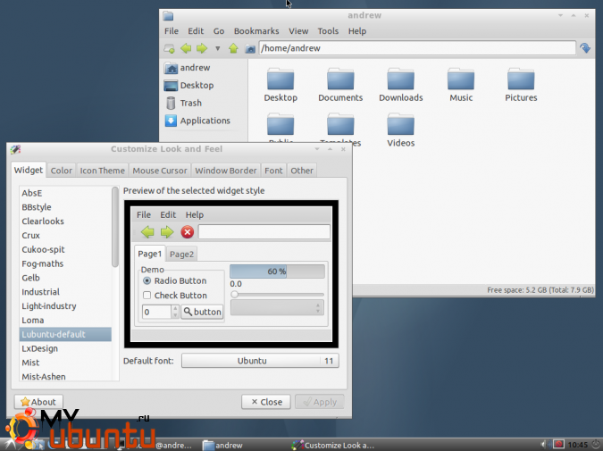 Обновлена тема по умолчанию в Lubuntu 11.10
