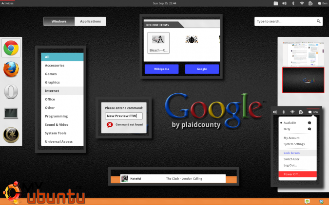 Отличная тема для GNOME Shell, навеянная дизайном Google