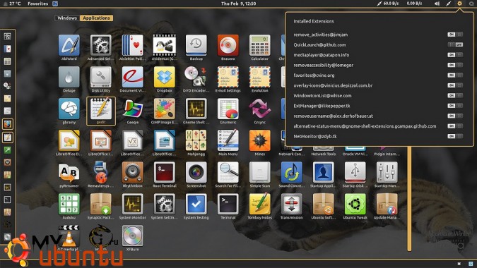 Устанавливаем Gnome Shell-тему TigerGS для Ubuntu 12.04/11.10/Linux Mint/Fedora