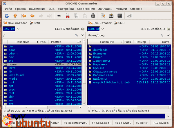 Total Commander для Ubuntu Linux